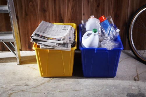 Office furniture being cleared for recycling