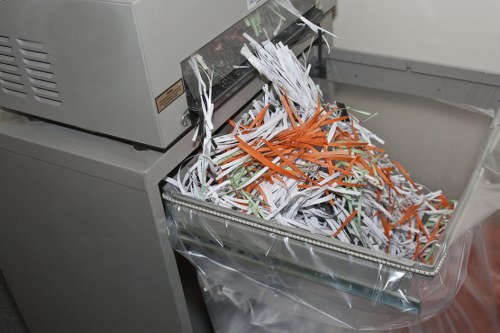 Inspector auditing waste collection vehicles and records